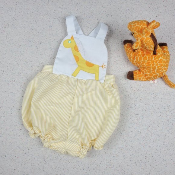 Vintage Giraffe Sunsuit & Jacket Set 12 months - Picture 2 of 11
